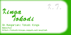 kinga tokodi business card